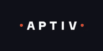 APTIV Logo auf weißem Hintergrund, professionell und modern, repräsentativ für innovative Automobiltechnologien.